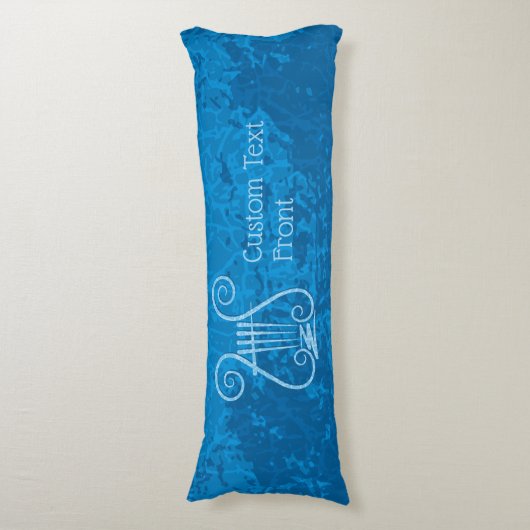 Blauwe Lyre Achtergrond Lichaamskussen (Voorkant Verticaal)