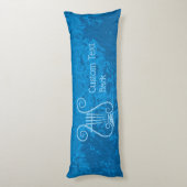 Blauwe Lyre Achtergrond Lichaamskussen (Achterkant (Verticaal))