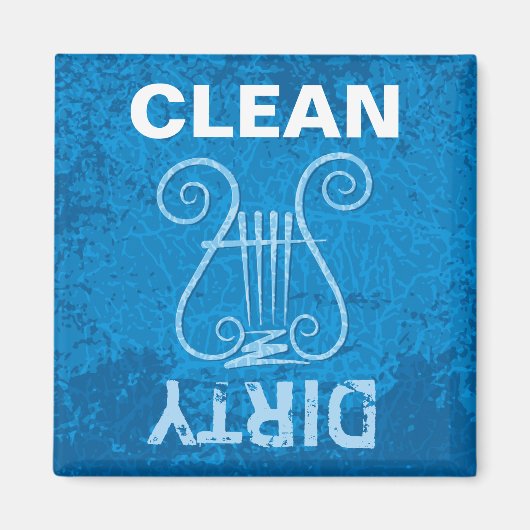 Blauwe Lyre Achtergrond Magneet (Voorkant)