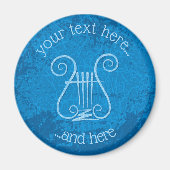 Blauwe Lyre Achtergrond Magneet (Voorkant)