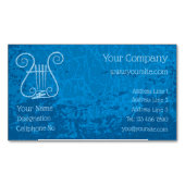 Blauwe Lyre Achtergrond Magnetisch Visitekaartje (Voorkant)