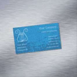 Blauwe Lyre Achtergrond Magnetisch Visitekaartje