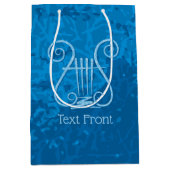 Blauwe Lyre Achtergrond Medium Cadeauzakje (Voorkant)