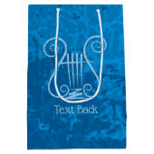 Blauwe Lyre Achtergrond Medium Cadeauzakje (Achterkant)