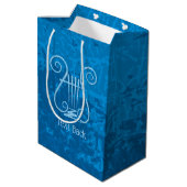 Blauwe Lyre Achtergrond Medium Cadeauzakje (Achterkant Gekanteld)