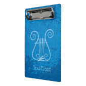 Blauwe Lyre Achtergrond Mini Klembord (Angled2)