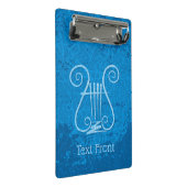 Blauwe Lyre Achtergrond Mini Klembord (Schuin)
