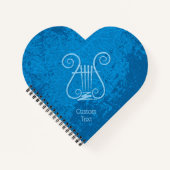 Blauwe Lyre Achtergrond Notitieboek (Voorkant)