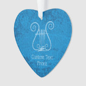 Blauwe Lyre Achtergrond Ornament (voorkant)