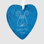 Blauwe Lyre Achtergrond Ornament (voorkant)
