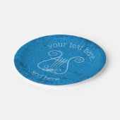 Blauwe Lyre Achtergrond Papieren Bordje (Gekanteld)