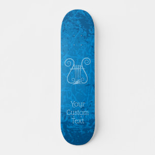 Blauwe Lyre Achtergrond Persoonlijk Skateboard