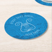 Blauwe Lyre Achtergrond Ronde Kartonnen Onderzetter (Gebogen)