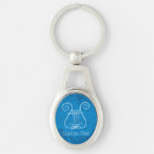 Blauwe Lyre Achtergrond Sleutelhanger (Voorkant)