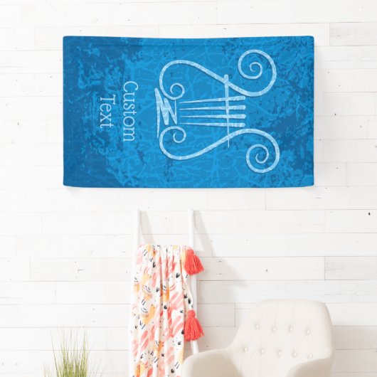 Blauwe Lyre Achtergrond Spandoek (Insitu)