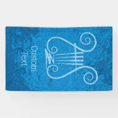 Blauwe Lyre Achtergrond Spandoek (Horizontaal)