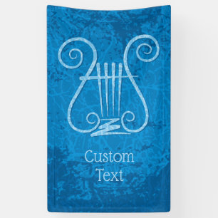 Blauwe Lyre Achtergrond Spandoek