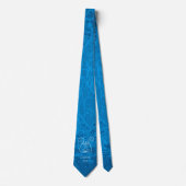 Blauwe Lyre Achtergrond Stropdas (Voorkant)