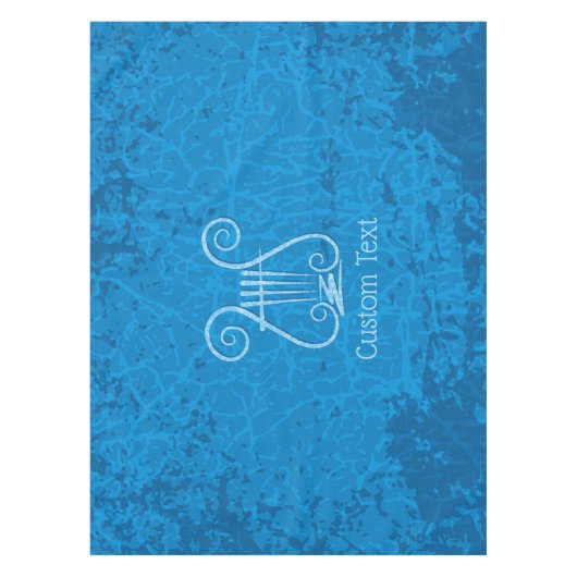 Blauwe Lyre Achtergrond Tafelkleed (Voorkant)