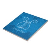 Blauwe Lyre Achtergrond Tegeltje (Zijkant)
