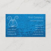 Blauwe Lyre Achtergrond Visitekaartje (Voorkant)