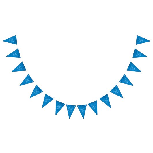Blauwe Lyre Achtergrond Vlaggetjes (Alle)