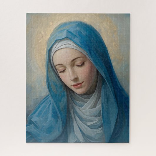 Blauwe Maagd Maria-foto Legpuzzel (Verticaal)