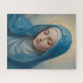 Blauwe Maagd Maria-foto Legpuzzel (Horizontaal)