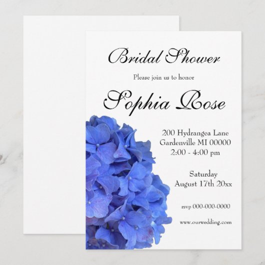 Blauwe maagdenpalm elegant floraal Vrijgezellenfee Kaart (Voorkant / Achterkant)