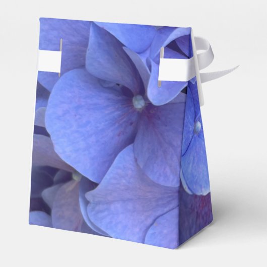 Blauwe maagdenpalm elegante bloemen hortensia's bedankdoosjes (Achterkant)