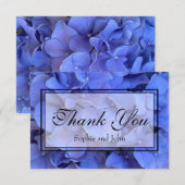 Blauwe maagdenpalm elegante bloemen hortensia's bedankkaart (Voorkant / Achterkant)