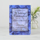 Blauwe maagdenpalm elegante bloemen hortensia's br kaart (Staand voorkant)