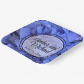 Blauwe maagdenpalm elegante bloemen hortensia's papieren bordje (Gebogen)