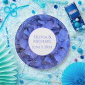 Blauwe maagdenpalm elegante bloemen hortensia's papieren bordje (Feest)