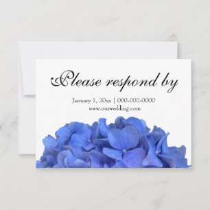 Blauwe maagdenpalm elegante bloemen hortensia's save the date