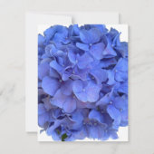 Blauwe maagdenpalm elegante bloemen hortensia's save the date (Achterkant)