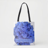 Blauwe maagdenpalm elegante bloemen hortensia's tote bag (Voorkant)