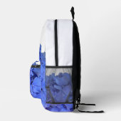 Blauwe maagdenpalm elegante bloemhortensia's monog bedrukte rugzak (Rechts)