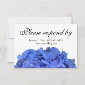 Blauwe maagdenpalm elegante florale hortensia's RS Save The Date (Voorkant)