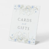 Blauwe maagdenpalm Wildflower bruiloft cadeau Reclamebord Met Voetstuk (Voorkant)