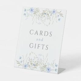 Blauwe maagdenpalm Wildflower bruiloft cadeau Reclamebord Met Voetstuk