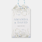 Blauwe maagdenpalm Wildflower bruiloft Cadeaulabel (Voorkant)