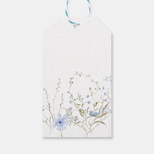 Blauwe maagdenpalm Wildflower bruiloft Cadeaulabel (Achterkant)