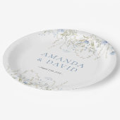 Blauwe maagdenpalm Wildflower bruiloft Papieren Bordje (Gekanteld)