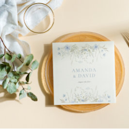 Blauwe maagdenpalm Wildflower bruiloft Servet