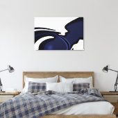 Blauwe maan: Abstract blauw en wit Canvas Afdruk (Insitu (Slaapkamer))