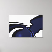 Blauwe maan: Abstract blauw en wit Canvas Afdruk (Voorkant)