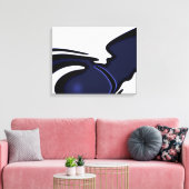 Blauwe maan: Abstract blauw en wit Canvas Afdruk (Insitu (Woonkamer))