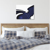 Blauwe maan: Abstract blauw en wit Canvas Afdruk (Insitu (Slaapkamer))