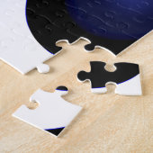 Blauwe maan: Abstract blauw en wit Legpuzzel (Zijkant)